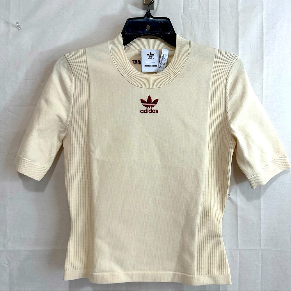 Adidas x Wales Bonner Short Sleeve Knit in Cream (Wonder White)